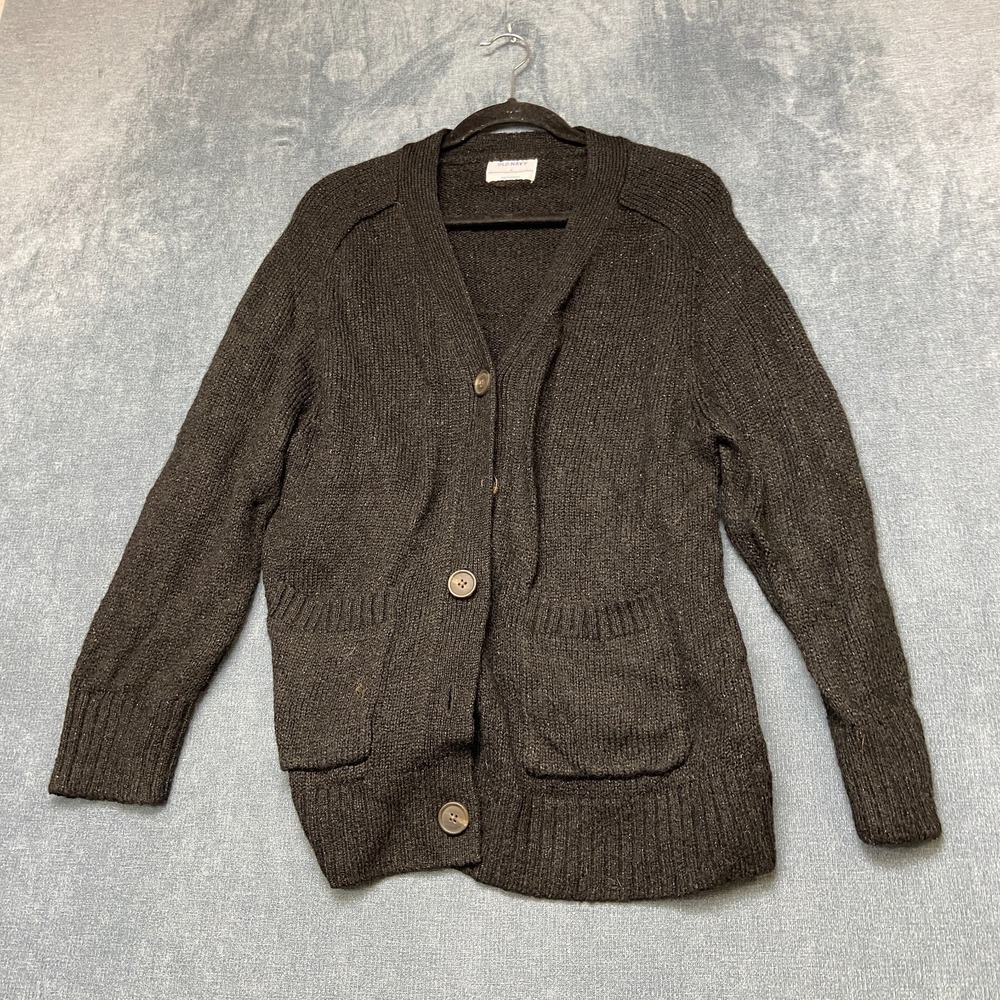 Old Navy Cardigan Sweater Womens Medium Black Long Sleeve Knitted Button Front